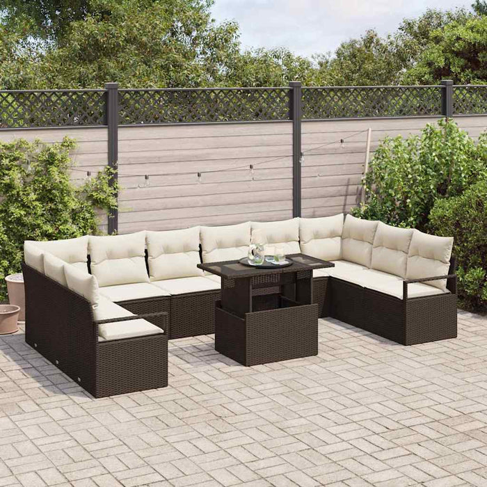 Set de canapele pentru grădină 11 pcs Maro Rattan poli - WALTI WALTI
