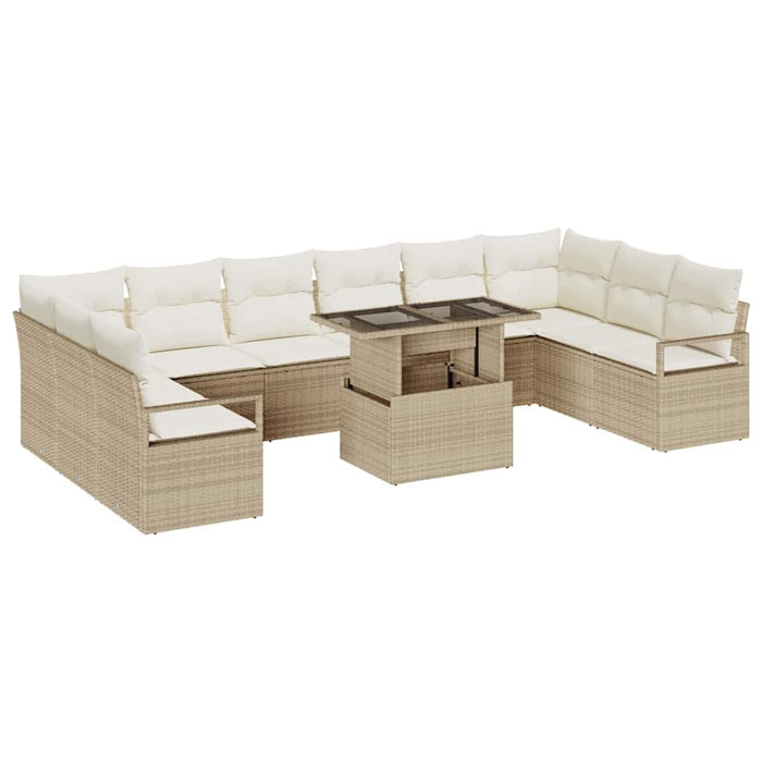 Set de canapele pentru grădină cu pernă 11 pcs Bej poliratan - WALTI WALTI
