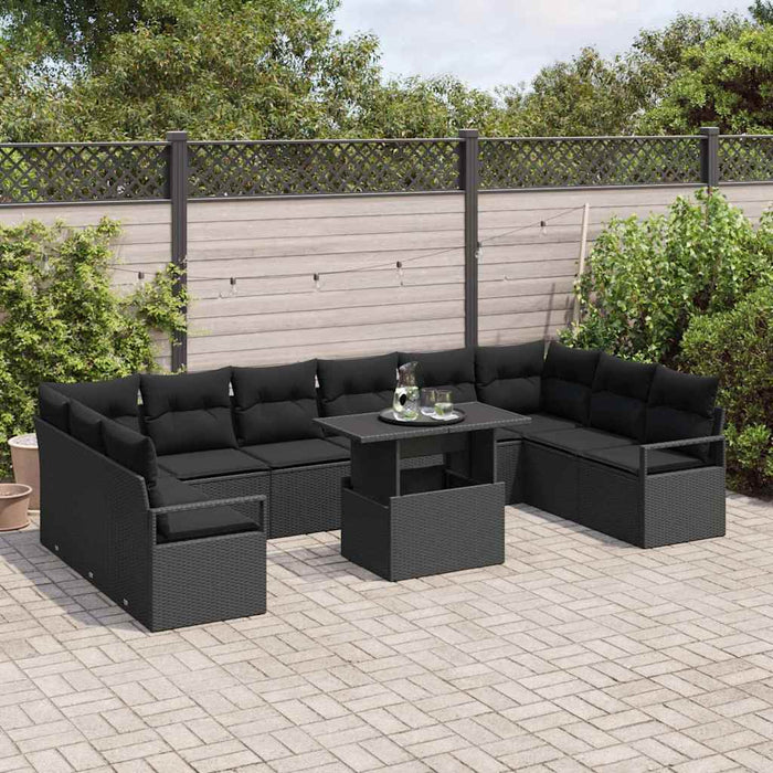Set de canapele pentru grădină 11 pcs Negru Rattan poli - WALTI WALTI