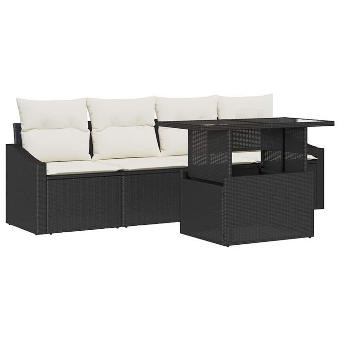 Set de canapele pentru grădină 5 pcs Negru Rattan poli - WALTI WALTI