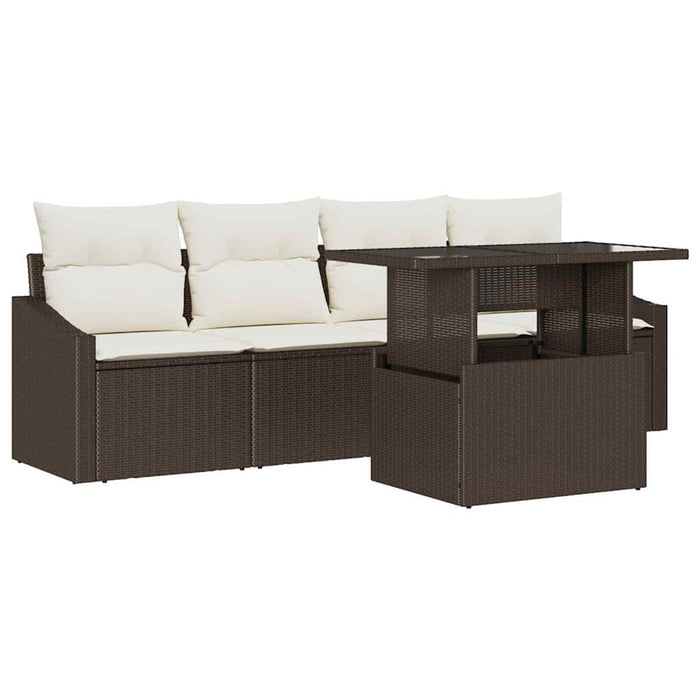 Set de canapele pentru grădină 5 pcs Maro Rattan poli - WALTI WALTI