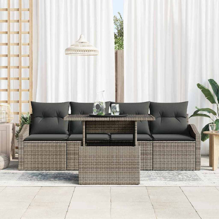Set de canapele pentru grădină 5 pcs Gri Rattan poli - WALTI WALTI