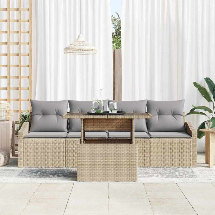 Set de canapele pentru grădină 5 pcs Bej Rattan poli - WALTI WALTI