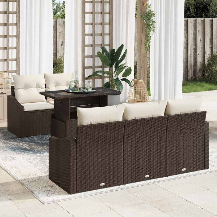 Set de canapele pentru grădină 6 pcs Maro Rattan poli - WALTI WALTI