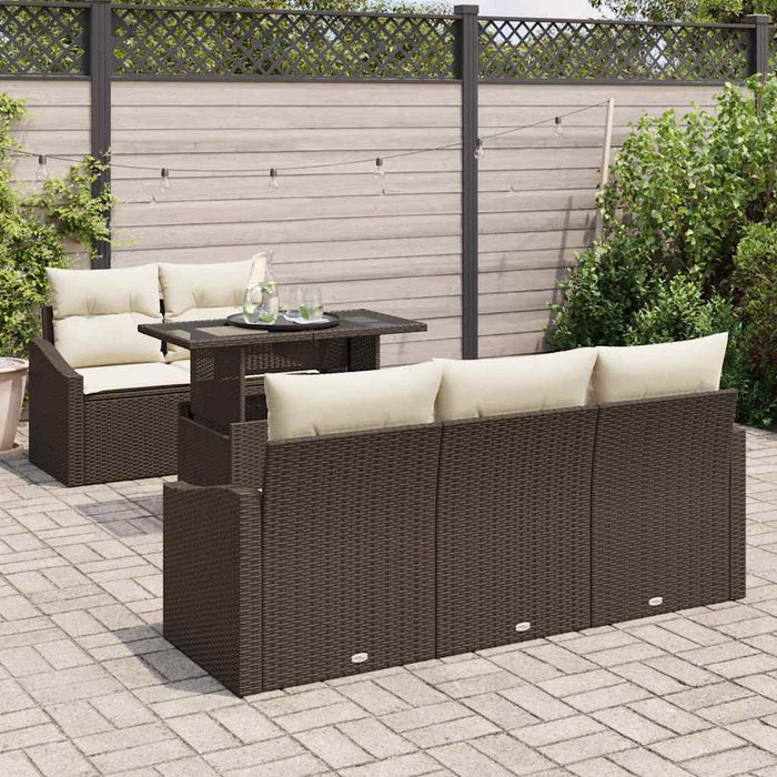 Set de canapele pentru grădină 6 pcs Maro Rattan poli - WALTI WALTI