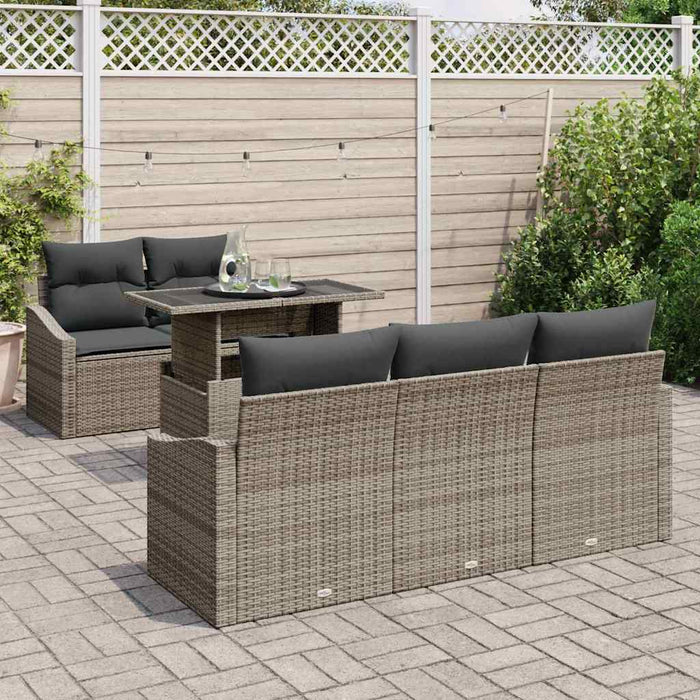 Set de canapele pentru grădină 6 pcs Gri Rattan poli - WALTI WALTI