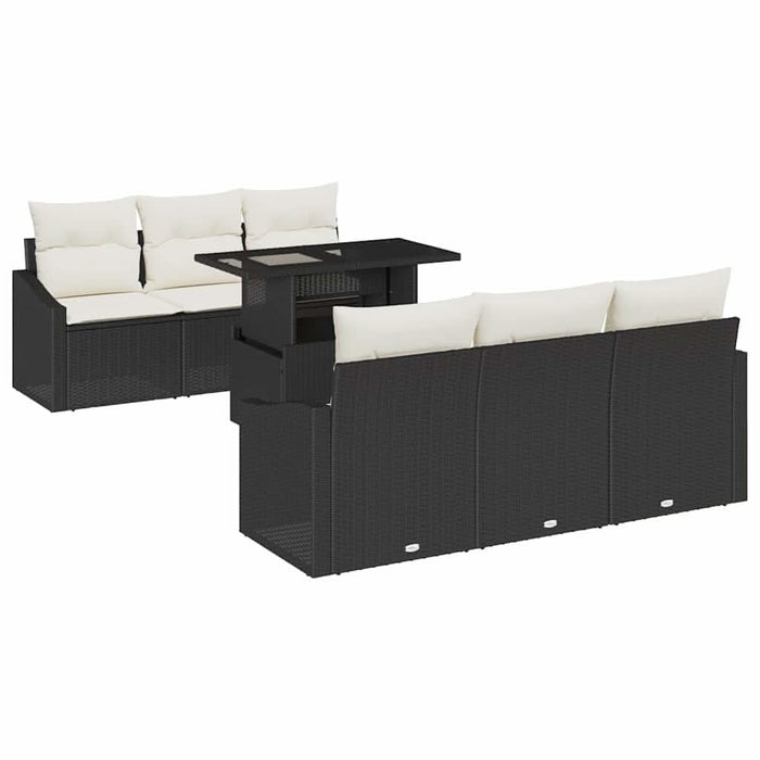 Set de canapele pentru grădină 7 pcs Negru Rattan poli - WALTI WALTI