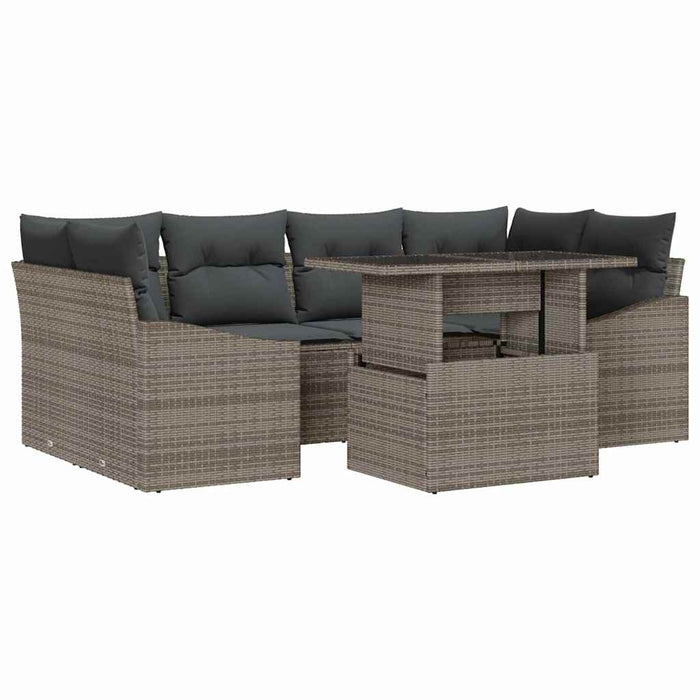 Set de canapele pentru grădină 7 pcs Gri Rattan poli - WALTI WALTI