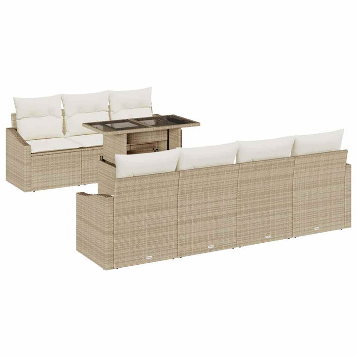 Set de canapele pentru grădină 8 pcs Bej Rattan poli - WALTI WALTI