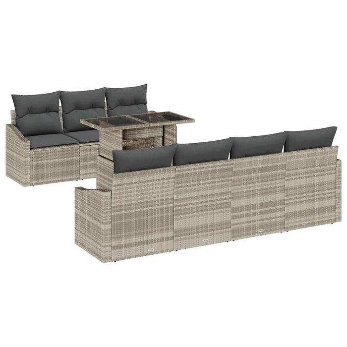 Set de canapele pentru grădină 8 pcs Gri deschis Rattan poli - WALTI WALTI