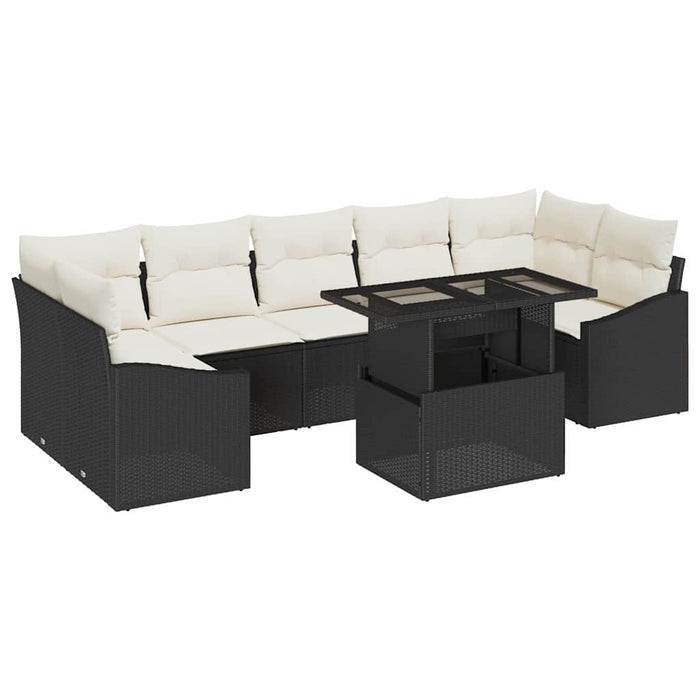 Set de canapele pentru grădină 8 pcs Negru Rattan poli - WALTI WALTI