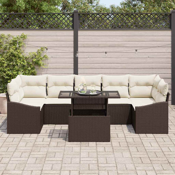 Set de canapele pentru grădină 8 pcs Maro Rattan poli - WALTI WALTI