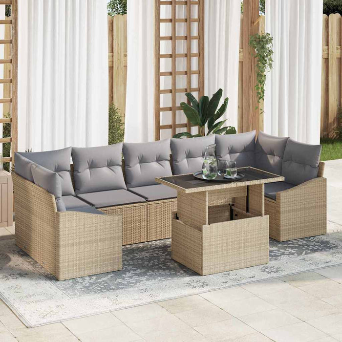 Set de canapele pentru grădină 8 pcs Bej Rattan poli - WALTI WALTI