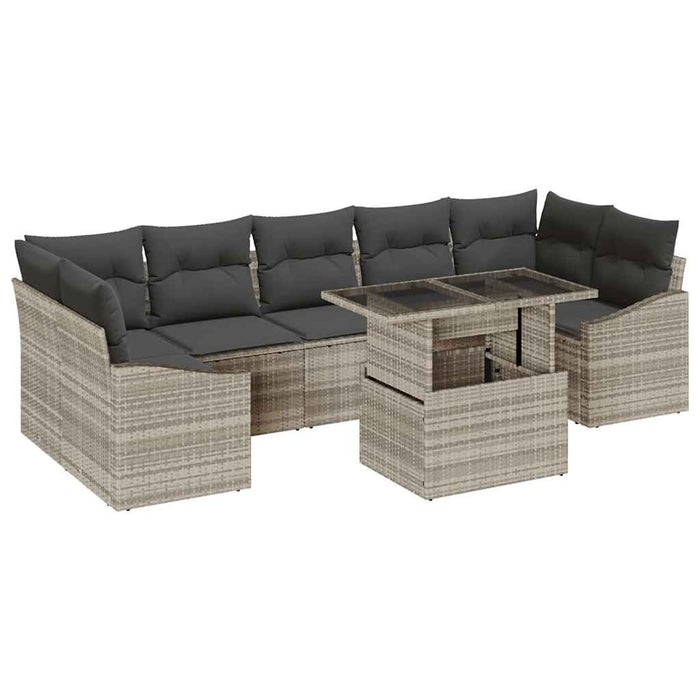 Set de canapele pentru grădină 8 pcs Gri deschis Rattan poli - WALTI WALTI