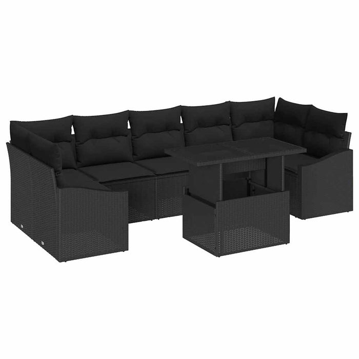 Set de canapele pentru grădină 8 pcs Negru Rattan poli - WALTI WALTI