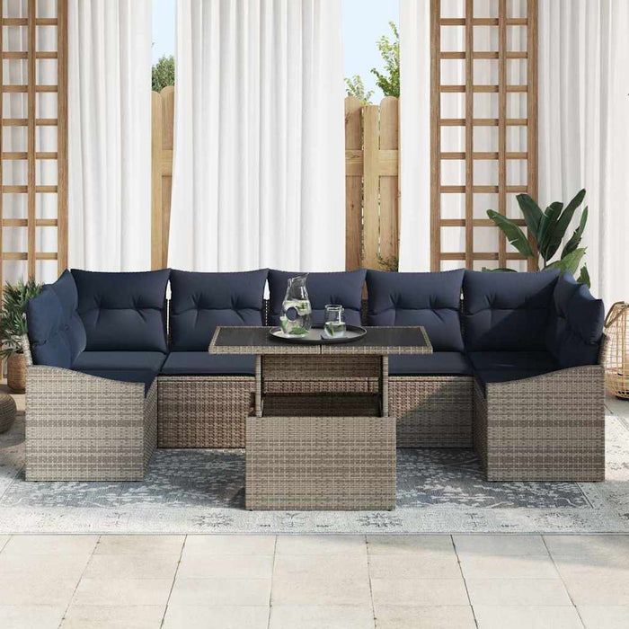 Set de canapele pentru grădină 8 pcs Gri Rattan poli - WALTI WALTI