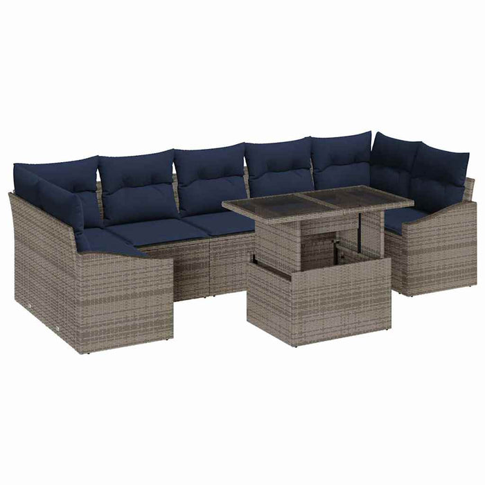 Set de canapele pentru grădină 8 pcs Gri Rattan poli - WALTI WALTI