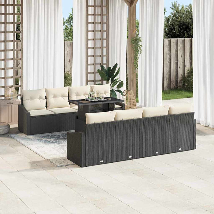 Set de canapele pentru grădină 9 pcs Negru Rattan poli - WALTI WALTI