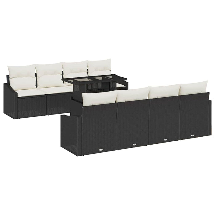 Set de canapele pentru grădină 9 pcs Negru Rattan poli - WALTI WALTI