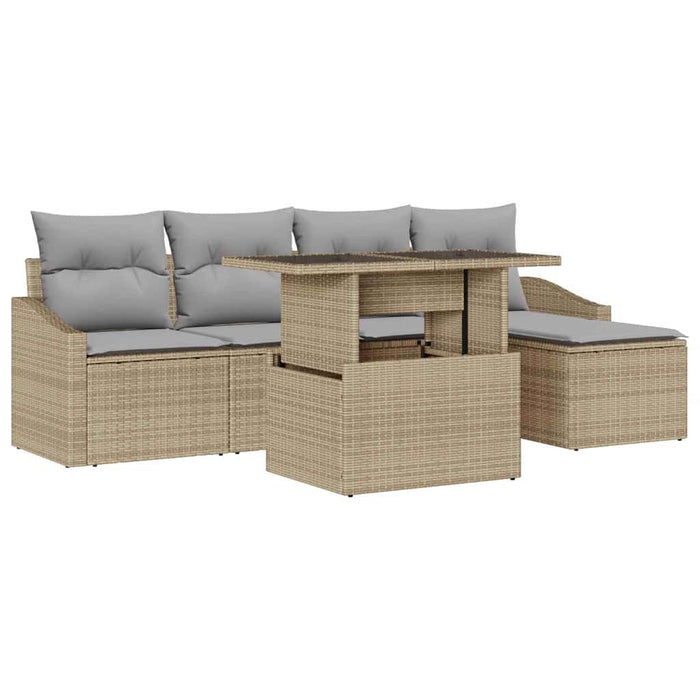 Set de canapele pentru grădină cu pernă 6 pcs Bej, Gri deschis - WALTI WALTI