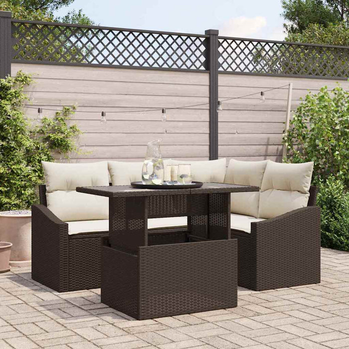 Set de canapele pentru grădină cu pernă 5 pcs Maro, Crem - WALTI WALTI