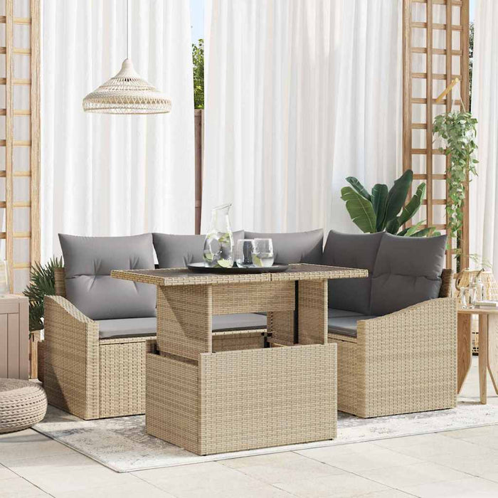 Set de canapele pentru grădină 5 pcs Beige și gri deschis - WALTI WALTI