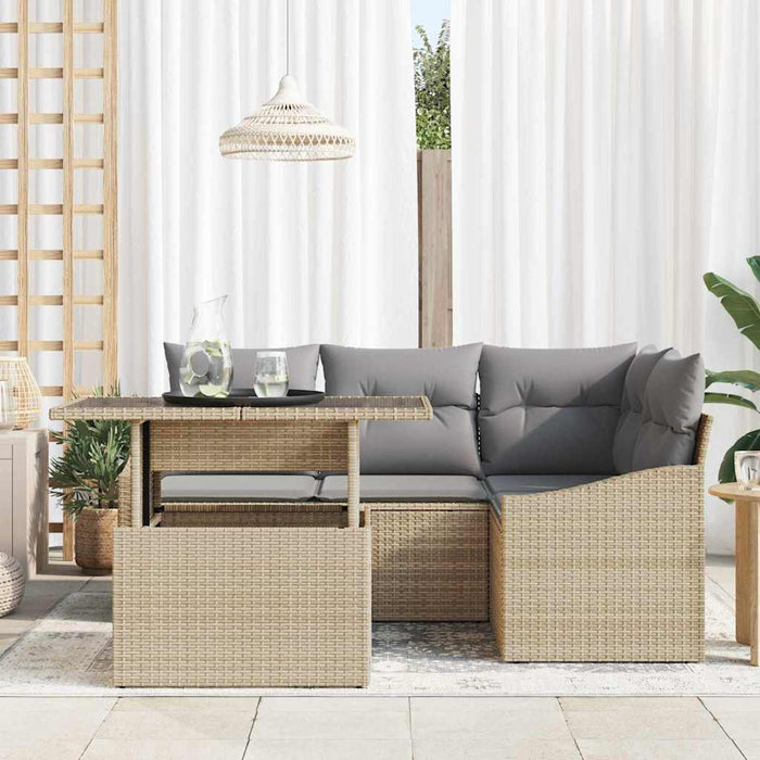 Set de canapele pentru grădină 5 pcs Beige și gri deschis - WALTI WALTI