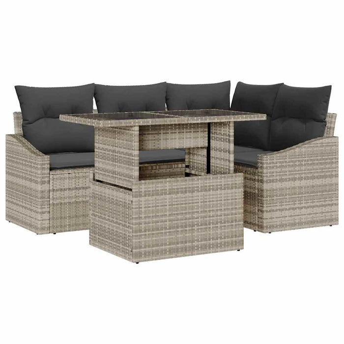 Set de canapele pentru grădină 5 pcs Bej Gri 100 x 55 x 73 cm - WALTI WALTI