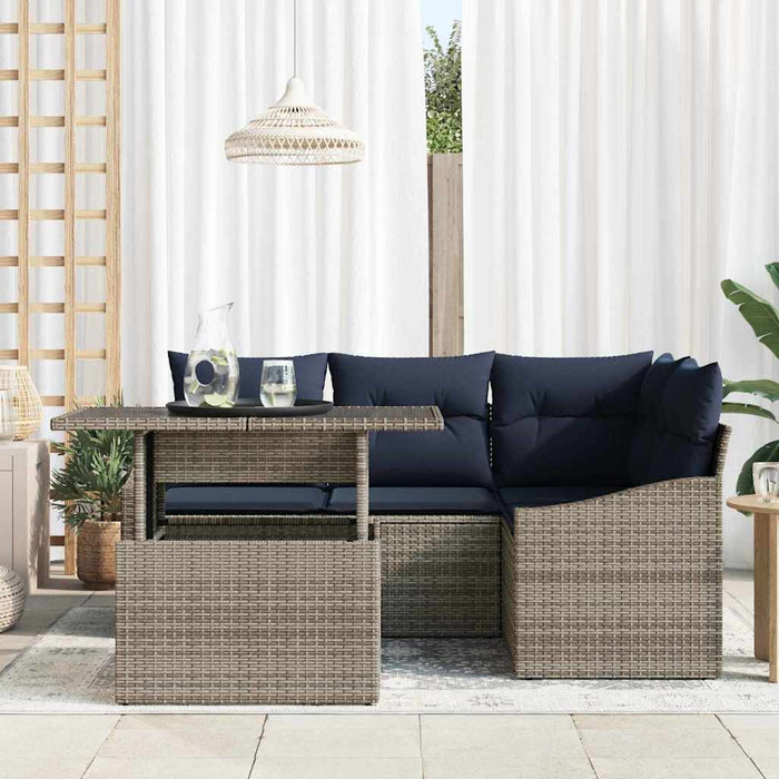 Set de canapele pentru grădină cu pernă 5 pcs Gri și bleumarin - WALTI WALTI
