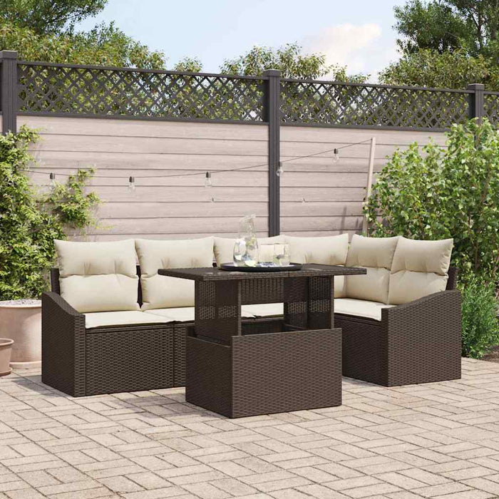 Set de canapele pentru grădină cu pernă 6 pcs Maro, Crem - WALTI WALTI