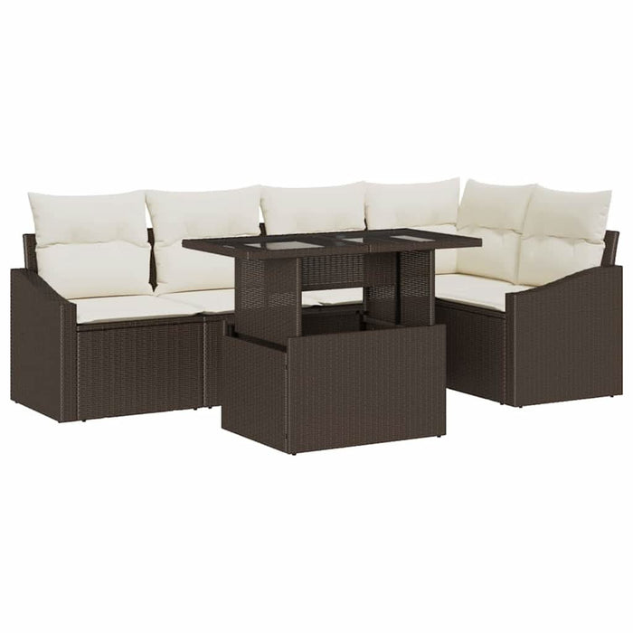 Set de canapele pentru grădină cu pernă 6 pcs Maro, Crem - WALTI WALTI