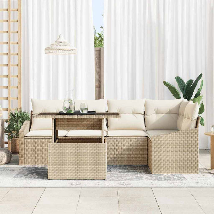Set de canapele pentru grădină 6 pcs Bej, crem 100 x 55 x 73 cm - WALTI WALTI