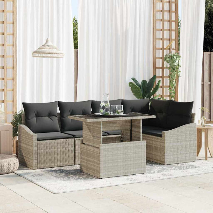 Set de canapele pentru grădină cu pernă 6 pcs Bej Gri închis - WALTI WALTI