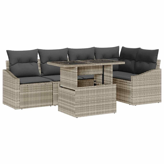 Set de canapele pentru grădină cu pernă 6 pcs Bej Gri închis - WALTI WALTI