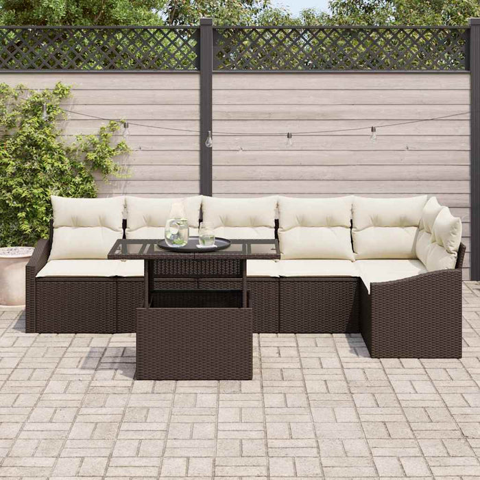Set de canapele pentru grădină cu pernă 7 pcs Maro, Crem - WALTI WALTI