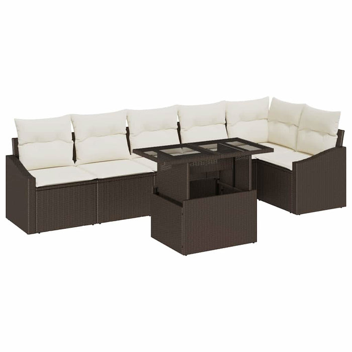 Set de canapele pentru grădină cu pernă 7 pcs Maro, Crem - WALTI WALTI