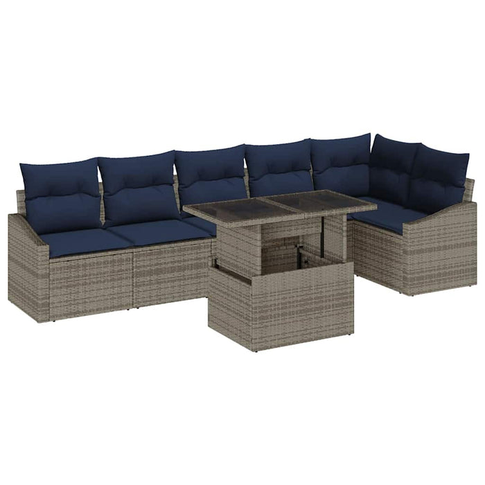 Set de canapele pentru grădină cu pernă 7 pcs Gri și bleumarin - WALTI WALTI