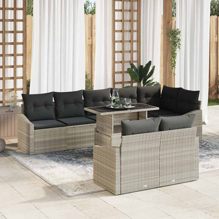 Set de canapele pentru grădină 9 pcs Gri Bej 100 x 55 x 73 cm - WALTI WALTI