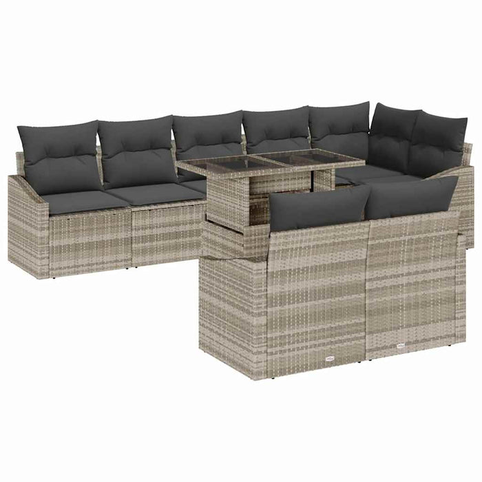 Set de canapele pentru grădină 9 pcs Gri Bej 100 x 55 x 73 cm - WALTI WALTI