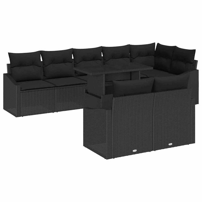 Set de canapele pentru grădină 9 pcs Negru 100 x 55 x 73 cm - WALTI WALTI