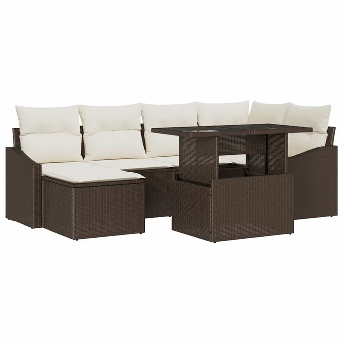 Set de canapele pentru grădină cu pernă 7 pcs Maro, Crem - WALTI WALTI