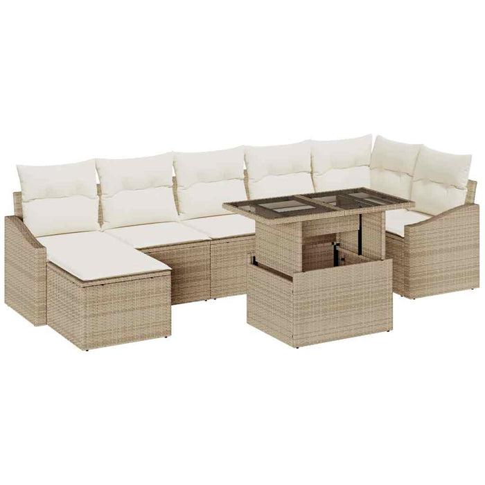 Set de canapele pentru grădină cu pernă 8 pcs Bej, crem - WALTI WALTI