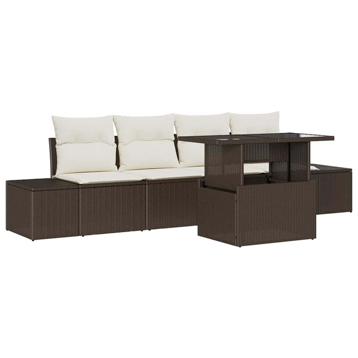 Set de canapele pentru grădină cu pernă 5 pcs Maro, Crem - WALTI WALTI