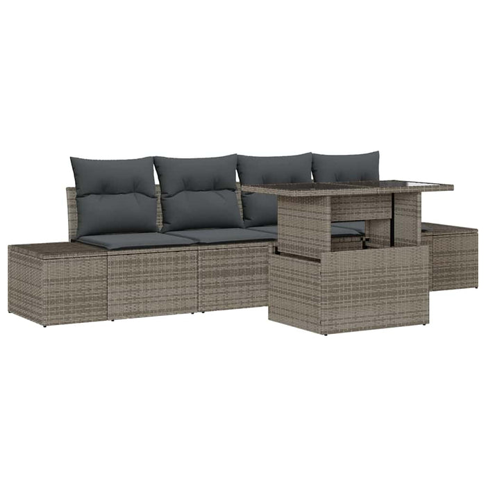 Set de canapele pentru grădină cu pernă cu depozitare 5 pcs Gri - WALTI WALTI