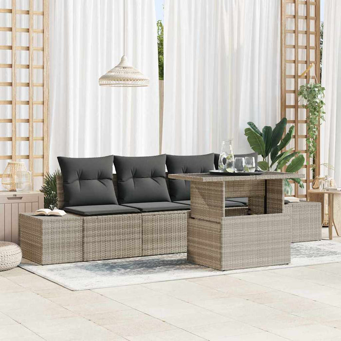 Set de canapele pentru grădină 5 pcs Bej Gri 100 x 55 x 73 cm - WALTI WALTI