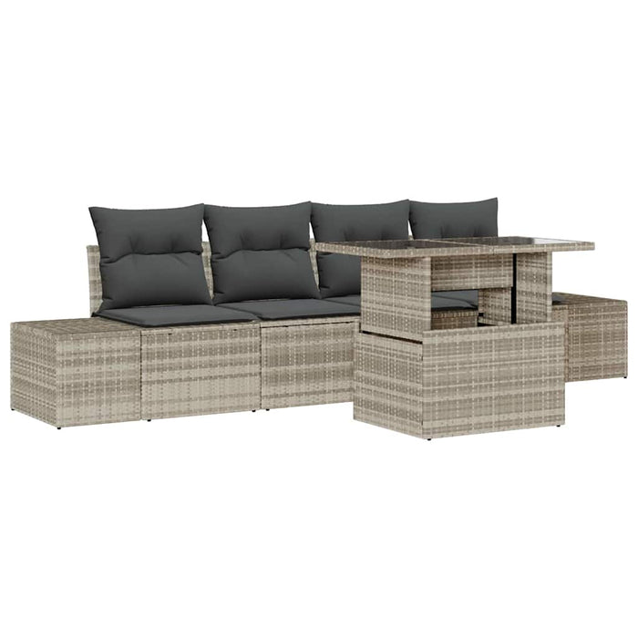 Set de canapele pentru grădină 5 pcs Bej Gri 100 x 55 x 73 cm - WALTI WALTI