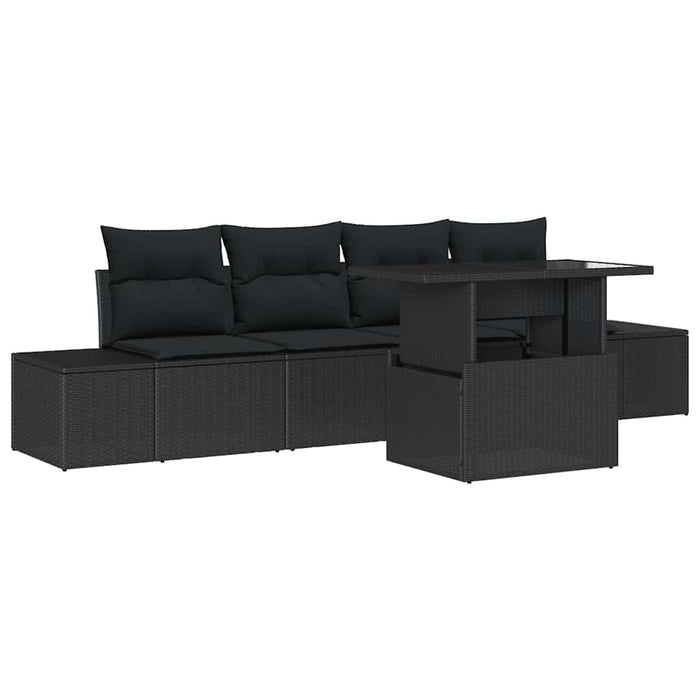 Set de canapele pentru grădină 5 pcs Negru 100 x 55 x 73 cm - WALTI WALTI