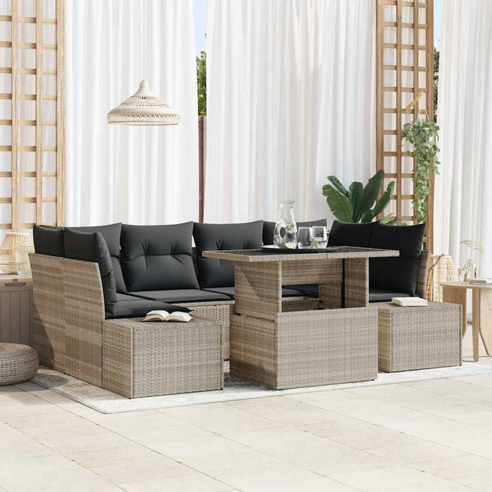 Set de canapele pentru grădină 7 pcs Gri Bej 100 x 55 x 73 cm - WALTI WALTI