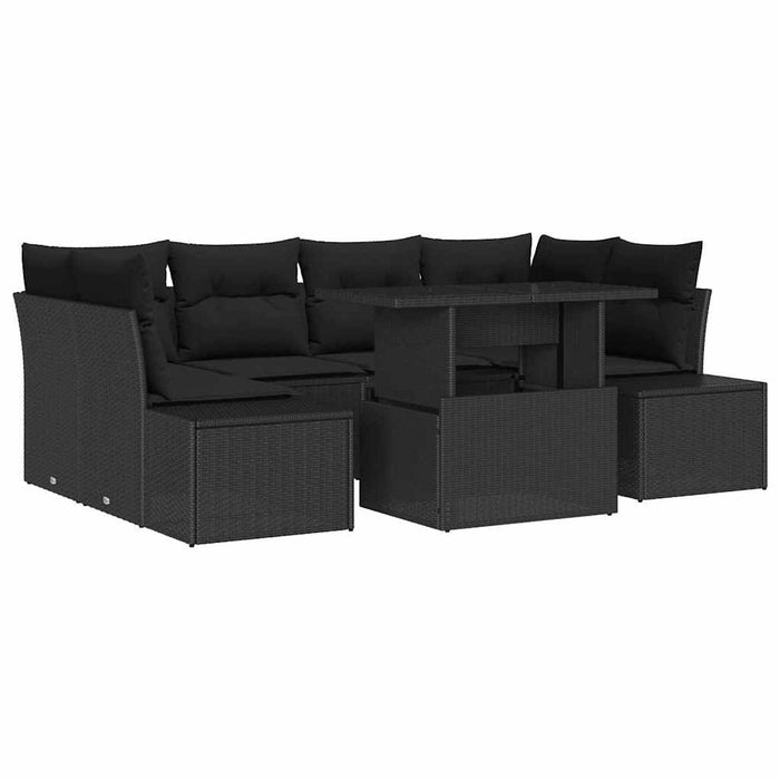 Set de canapele pentru grădină 7 pcs Negru 100 x 55 x 73 cm - WALTI WALTI