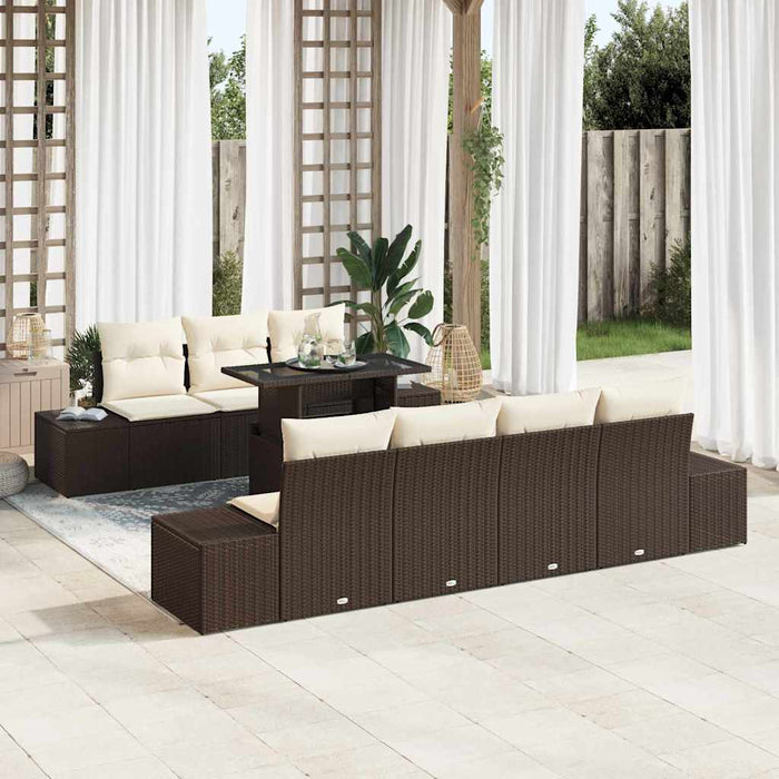 Set de canapele pentru grădină cu pernă 8 pcs Maro, Crem - WALTI WALTI